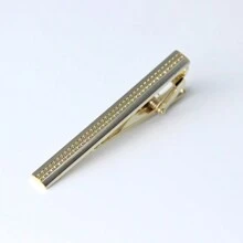 1 件裝男士兩色領帶夾,個人化時尚領帶夾,男士禮品領帶夾 - 金黃色 - 查看 1