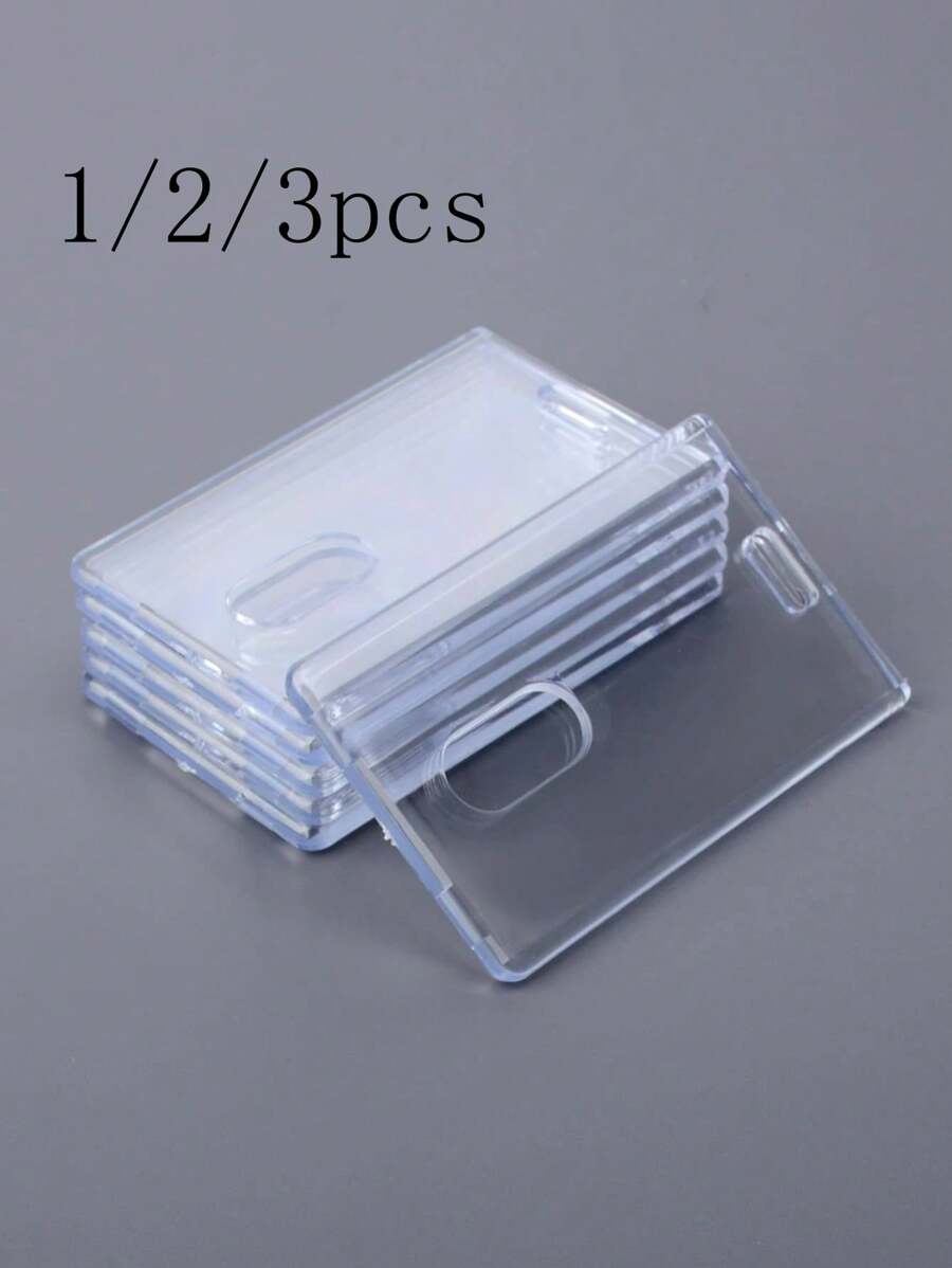 Bao đựng thẻ bằng nhựa acrylic dày, trong suốt, dạng đứng, dùng cho văn phòng phẩm (không bao gồm thẻ), ví đựng thẻ, hộp đựng danh thiếp, hộp đựng thẻ tín dụng, hộp đựng thẻ ID, phù hợp cho cả nam và nữ. - Trong sáng - Xem 1