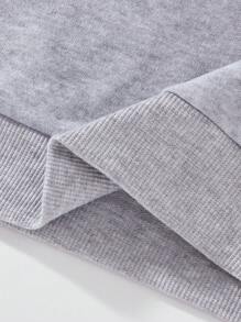 2件套男童字母印花连帽衫和运动裤 - 灰色 - 查看 5