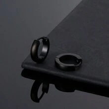 Fashionable, Minimalist, And Allergy Resistant Stainless Steel Earrings Suitable For Daily Wear As Holiday Gifts For Both Men And Women - 1 Pair Of Silver Earrings - View 7