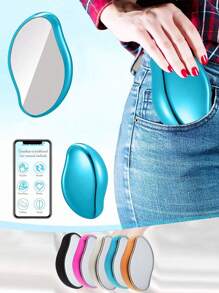 1 dụng cụ tẩy lông không đau vật lý ngẫu nhiên có nắp bảo vệ bằng kính nano, máy tẩy lông bằng thủy tinh pha lê sạc và mài bằng nước thủ công, dụng cụ chăm sóc cá nhân thân thiện với da và có thể tái sử dụng, máy tẩy lông cơ thể dễ vệ sinh - Nhiều màu - Xem 4