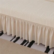 1 Piece Jacquard Velvet Sofa Cover, Elastic Full Skirt Sofa Cover, Simple Modern Polyester Fiber, Suitable For Living Room And Home - Beige - View 8
