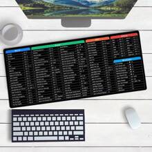 1個大型遊戲滑鼠墊,帶有快捷鍵印刷,橡膠防滑鼠墊適用於家庭辦公室,遊戲和工作使用,簡單多用途防滑桌墊適用於辦公室,家庭和兒童房 - 彩色 - 查看 5