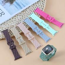 適用於Apple Watch 44mm 40mm 45mm 49mm 41mm 38mm 42mm的新款矽膠錶帶，可配戴超2系列、SE、7、6、5、4、3、8、9等錶帶，黑色 - black - 查看 3