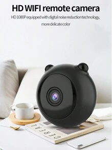 1pc Wireless WIFI Home Security Camera Body Indoor And Outdoor Monitoring Room Camera 1080P HD With Night Vision, Motion Detection Mobile Phone Application Built-In Battery Cat And Dog Camera, Suitable For Home Security Pets. - Black - View 3