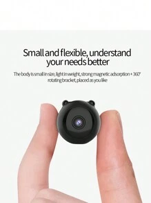 1pc Wireless WIFI Home Security Camera Body Indoor And Outdoor Monitoring Room Camera 1080P HD With Night Vision, Motion Detection Mobile Phone Application Built-In Battery Cat And Dog Camera, Suitable For Home Security Pets. - Black - View 2