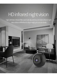 1pc Wireless WIFI Home Security Camera Body Indoor And Outdoor Monitoring Room Camera 1080P HD With Night Vision, Motion Detection Mobile Phone Application Built-In Battery Cat And Dog Camera, Suitable For Home Security Pets. - Black - View 6