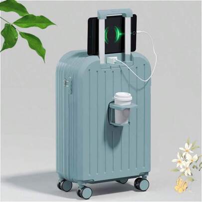 Fresh Style Lightweight Multifunctional Travel Suitcase, Solid Color Student Trolley Case With Silent Universal Wheel And Password Lock Bag For School School Accessories School Stuff