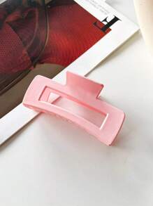 1 件-4 件女士哑光粉色基本简约风格纯色大号塑料发爪夹，时尚百搭发饰，适合日常佩戴、外出、洗脸、沐浴、化妆、搭配衣服和配饰等。休闲、学校发夹 - 彩色 - 查看 13