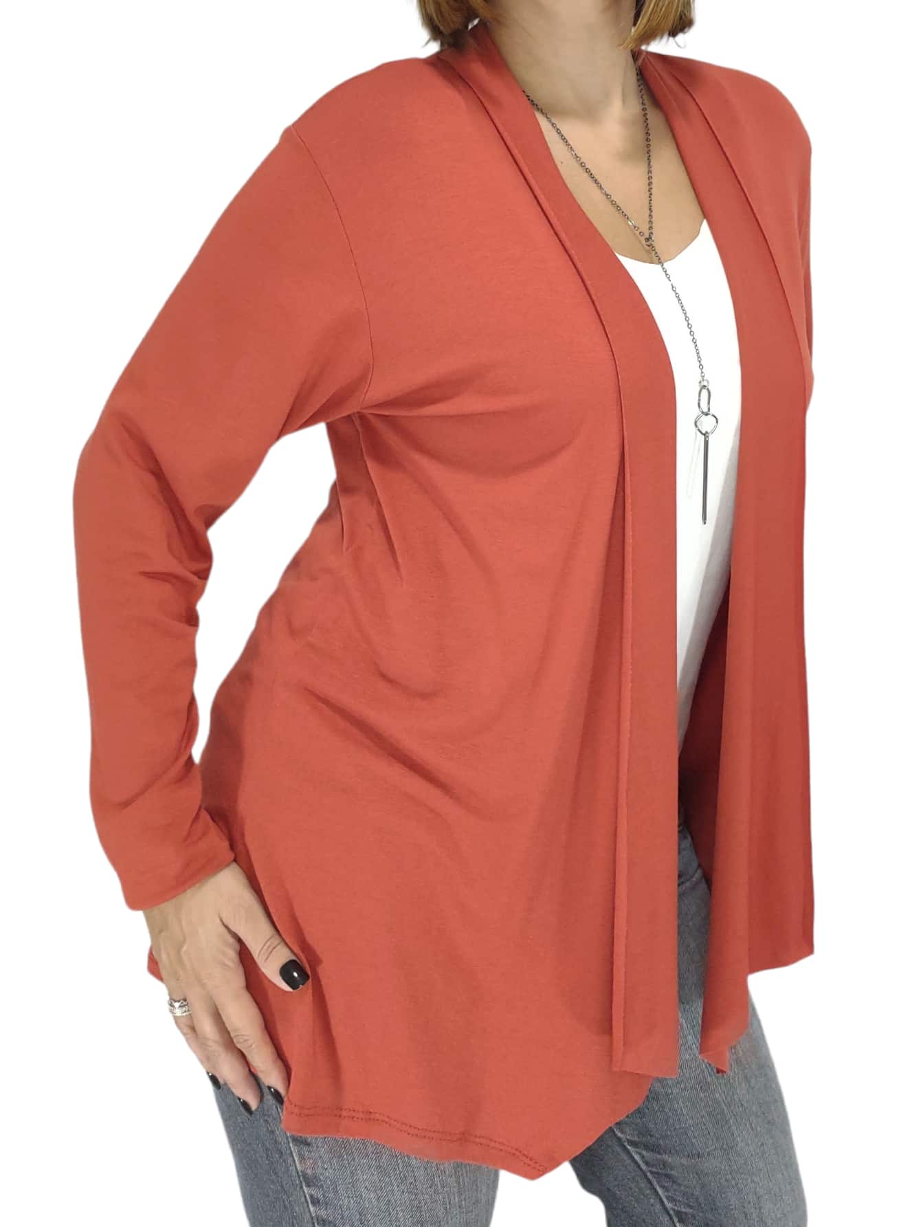 Women Cardigans - 亮橙色 - 查看 1