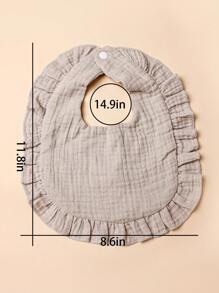 1pc Solid Color Baby Bib Suitable For 0-3 Years Old - Grey - View 4