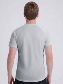 Áo thun thể thao tay ngắn Elsticity tập luyện chạy bộ nhanh khô thường ngày cho nam phong cách bạn trai dành cho các hoạt động ngoài trời Quần áo tập gym Áo thun cơ bản cho nam phong cách bạn trai - Màu Xám nhạt - Xem 6