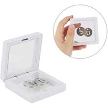 10 件 3d 浮動展示盒 3.5 英吋 * 3.5 英吋白色透明浮動框架展示塑膠框架珠寶支架,挑戰禮品,古董手鍊戒指禮品首飾盒 - 白色 - 查看 4