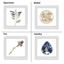 10 件 3d 浮動展示盒 3.5 英吋 * 3.5 英吋白色透明浮動框架展示塑膠框架珠寶支架,挑戰禮品,古董手鍊戒指禮品首飾盒 - 白色 - 查看 7