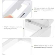 10 件 3d 浮動展示盒 3.5 英吋 * 3.5 英吋白色透明浮動框架展示塑膠框架珠寶支架,挑戰禮品,古董手鍊戒指禮品首飾盒 - 白色 - 查看 10