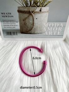 歐美時尚金屬漆多彩細手鍊,糖果色 - 粉色 - 查看 2