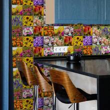 10入組自黏鑲砖貼紙,自黏墻砖,壁紙,蝴蝶壁貼,動物風格,昆蟲風格,花卉風格,摩洛哥風格裝飾性自黏牆面材料,普羅旺斯磚貼,浴室廚房地磚牆貼自黏紙,家具樓梯用,蝴蝶壁貼房間,ins風格,可愛美麗的防水瓷磚,真實的綠色植物花束花瓶網格壁飾貼紙,可拆卸玻璃瓶裝花壁貼,適用於臥室客廳辦公室廚房等裝飾 - 彩色 - 查看 4