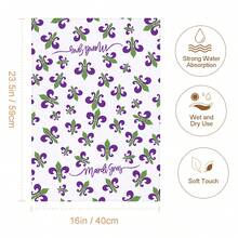 2入組狂歡節符號和英文字母印花碗布,廚房清潔布 - 彩色 - 查看 2