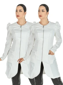 Women Coats - 白色 - 查看 1