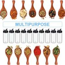 4pcs/Set 400ml Clear Pet Plastic Spice Jars With Shaker Lids, Reusable Large Capacity Condiment Container For Kitchen Counter Storage