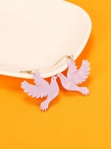 1對女性亞克力燕子、鳥、鴿子造型耳環,具歐美風格 - 紫色 - 查看 5