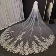 1 Pc Women 2 Tier  Length  Lace Wedding Bridal Veil With Metal Comb For Wedding Party Ivory