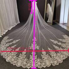 1 Pc Women 2 Tier  Length  Lace Wedding Bridal Veil With Metal Comb For Wedding Party Ivory