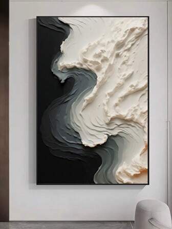 1PC Simple Art Wave Pattern Decoration Canvas Painting, Borderless Living Room Wall Hanging Bedroom Dormitory Home Decoration,  Wall Art Pictures, Gifts For Her/Him