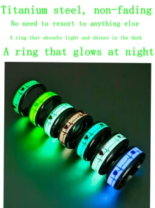 1pc Fashionable And Personalized Ring, Heart-Shaped Glow-In-The-Dark Heartbeat Ring, Couple Ring, Popular Glowing Hand Jewelry Ring For Party And Nightclub, Cool Accessory For Gathering, Business And Casual Style Index Finger Ring, Romantic Titanium Steel Ring For Campus, Festival Birthday Gift Valentines,Mom,Mother,Mother's Day,Gift - Luminous Ring - View 3