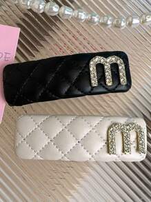 2个装女士水钻字母装饰时尚发夹，休闲发夹，爪夹，发卡，学习用品，发饰，派对，头部饰品，发夹 - 彩色 - 查看 4