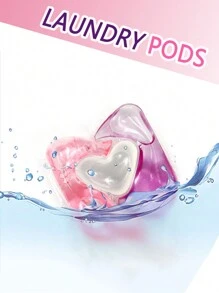 70 件 1 盒三合一洗衣皂荚，多用途强力去污洗衣皂荚，免费温和，一步到位强力清洁，公寓必需品，大学宿舍必需品，清洁用品，返校用品 - 雙色-海豚造型+愛心造型植物香 - 查看 1