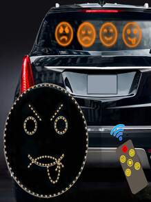 Creative Car LED Emoticon Light Car Emoticon Light Car Rear Window Fun  Light Anti-Rear-End Warning Interactive Emoticon Screen Wireless Remote Control - Yellow - View 11