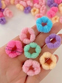 100 件嬰兒髮帶,無損壞幼兒女孩髮帶,小號彈性辮子髮飾 - 彩色 - 查看 10