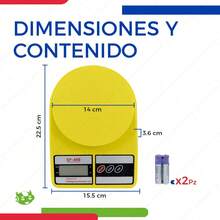 Bascula Gramera De Cocina Digital Para Alimentos  3grs a 10 Kilos - Amarillo - Ver 4