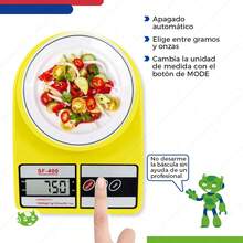 Bascula Gramera De Cocina Digital Para Alimentos  3grs a 10 Kilos - Amarillo - Ver 5