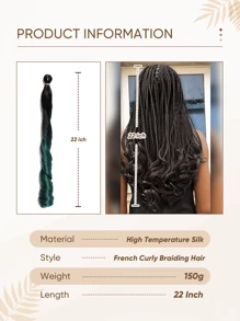 聖誕新年禮物周邊配件,合成法式卷曲擴展髮黑巧克力棕色灰色蟲綠色彩繽紛的螺旋卷曲鉤針編織髮,高溫鬆弛波編織髮條,適用於女性日常假期和角色扮演編織髮編織22" 150g捆髮裝 - 彩色 - 查看 5