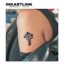 INKARTLINK 5*8cm 6 cái/bộ Nhỏ bé Thiết kế Bách thảo tập Nước ép Hình xăm dán tạm thời , Ảo thuật Hình xăm , 15 Ngày Hoặc Bán vĩnh viễn , Lâu dài 1-2 - màu đen - Xem 8
