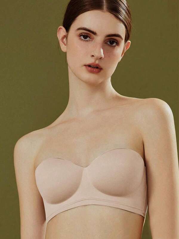 Ab Cup Push Up Bra For Small Bust In Medium Thickness Style, Anti-Sagging, Side Support, Seamless, Backless Bra (Two Wear Method), Lingerie