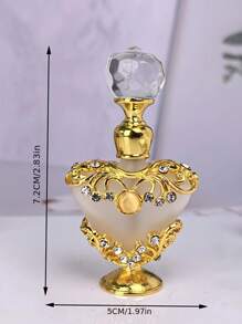 Classica Bottiglia Di Profumo Profumato Vintage Da 5 Ml Con Squisita Decorazione A Diamanti. Bottiglia Vuota Di Olio Essenziale