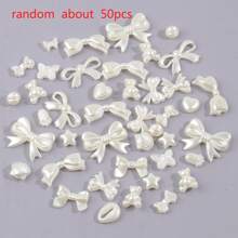 50pcs ABS Faux Pearl Beads Heart Bear Shell Bow Shape Acrylic Spacer Beads Charms For Jewelry Making Diy Necklace Bracelet Valentines - About 50pcs - View 4