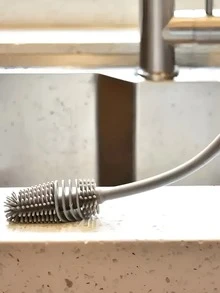 1pc,Thoroughly Clean Every Part Of The Cup With A Long Handle Silicone Brush - Grey - View 3