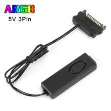 Mini 3‑Pin ARGB Connector RF Remote Control Fan Light Controller LED Remote Control RGB Light Strip Remote Controller PC Accessories 5V Symphony ARGB SATA‑Pin (Black) - 黑色 - 查看 2