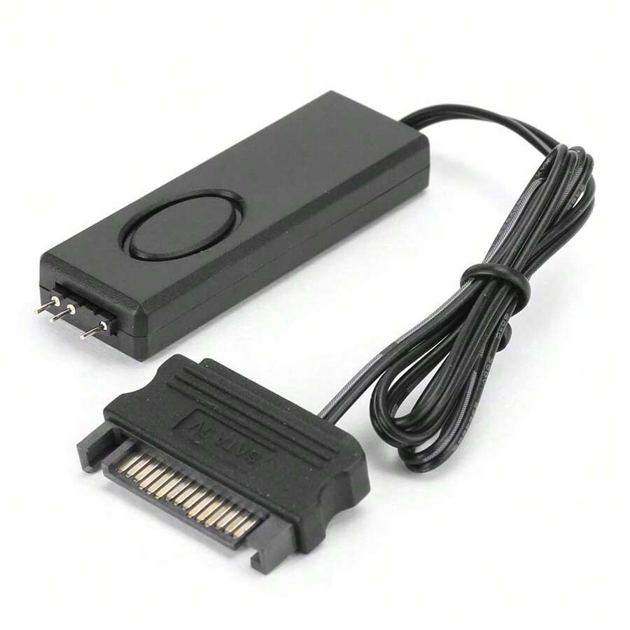 Mini 3‑Pin ARGB Connector RF Remote Control Fan Light Controller LED Remote Control RGB Light Strip Remote Controller PC Accessories 5V Symphony ARGB SATA‑Pin (Black) - 黑色 - 查看 1