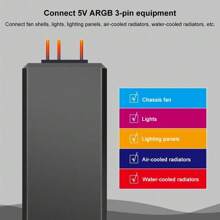 Mini 3‑Pin ARGB Connector RF Remote Control Fan Light Controller LED Remote Control RGB Light Strip Remote Controller PC Accessories 5V Symphony ARGB SATA‑Pin (Black) - 黑色 - 查看 3