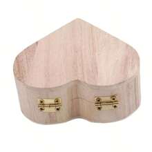 1pc Heart-Shaped Wooden Box - Perfect For Jewelry, Trinkets, And Gifts Sun Travel Cool Back To School - Multicolor - View 1
