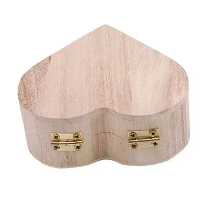 1pc Heart-Shaped Wooden Box - Perfect For Jewelry, Trinkets, And Gifts Sun Travel Cool Back To School