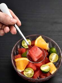 6pcs Thickened Stainless Steel Wide Handle Soup Spoons - Silver - View 3