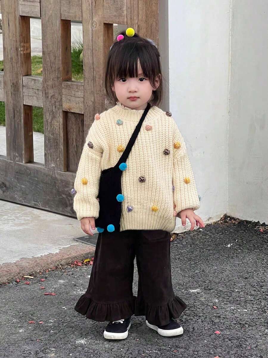 Children's Fashionable Sweater For Autumn And Winter, Popcorn Balls Knitted Sweatshirt - Apricot - View 1