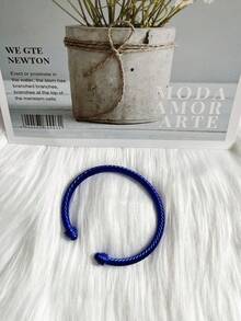 歐美時尚金屬彩繪多色細手鐲 - 藍色 - 查看 5