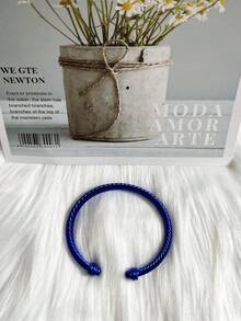 歐美時尚金屬彩繪多色細手鐲 - 藍色 - 查看 2